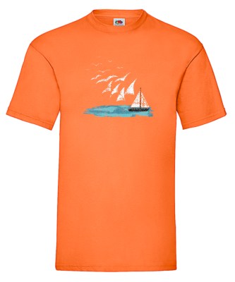 RUIT OF THE LOOM T-shirt με στάμπα K1226 ΠΟΡΤΟΚΑΛΙ